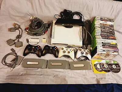 Microsoft Xbox 360 Pro 120GB Console W/ 4 Controllers 28 Games +Extras Tested • $170