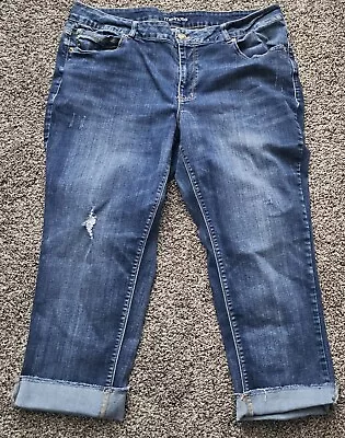 Maurices Women's Jeans Size 22W Blue Denim Jeans Capri - Dark Wash Stretch • $12