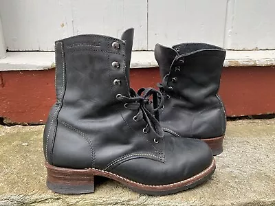 WOLVERINE 1000 MILE Plain Toe Boot Black Leather Made In USA Women’s Sz 8.5 D /9 • £87.57