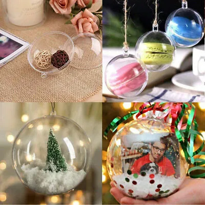 30pcs Christmas Ball Fillable Baubles Clear Ball Xmas Tree Decor Ornament Bulk • $30.90