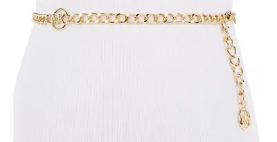 Michael Kors Women’s MK Gold Logo Metal Chain Belt Size L/XL New • $35.99