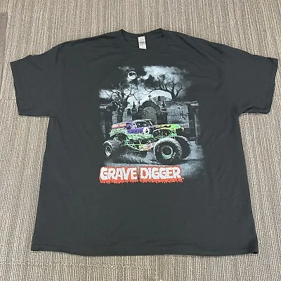 Gravedigger Shirt Mens 2XL XXL Black Monster Jam Gildan Monster Trucks Crew Neck • $13.79