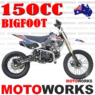 MOTOWORKS 150CC Bigfoot OIL COOLED DIRT TRAIL PIT MOTOR 2 WHEELS PRO BIKE Red • $1299