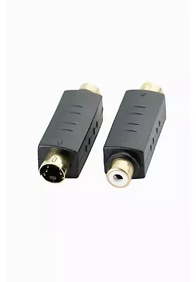 RCA Phono Female To S-VHS 4 Pin S-Video  Composite Converter Adapter Joiner  • £3.39
