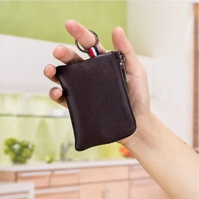 Men Women Leather Coin Purse Wallet Mini Keyrings Card Holder Change Pouch Gift • $6.90