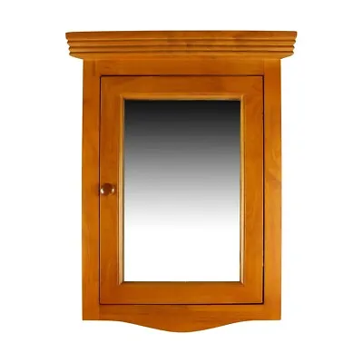 Renovator Supply Golden Oak Hardwood Bathroom Medicine Cabinet Corner Wall Mount • $213.74