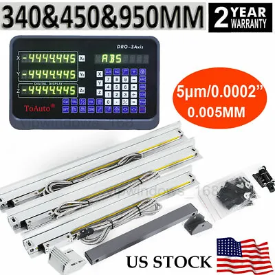 3 Axis Digital Readout Milling Lathe Linear Scale 350&450&950MM Glass EncoderUS • $239.99