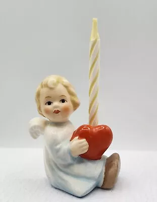 Vintage Signed Goebel Angel Holding Heart Candle Holder #spo22 W. Germany  • $48