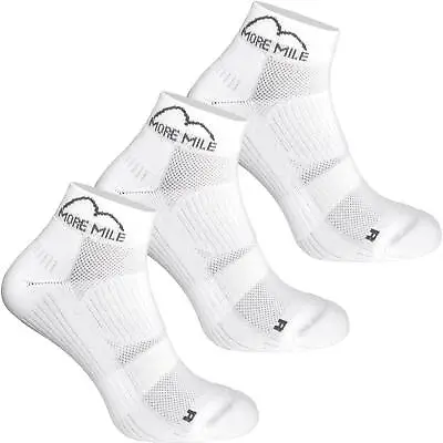 More Mile London 2.0 (3 Pack) Eco Friendly Running Socks - White • £10.49