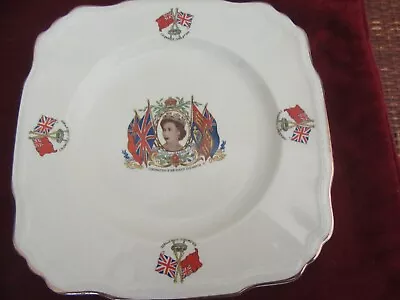 Alfred Meakin Queen Elizabeth Coronation Plate 1953 8 1/2  Square • $10