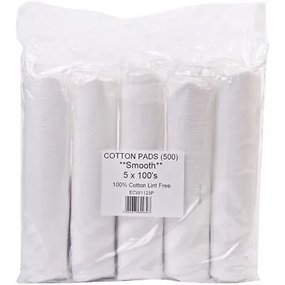 Pack Of 500 Cosmetic Smooth Cotton Wool Lint Free Pads For Face And Nails • £9.70