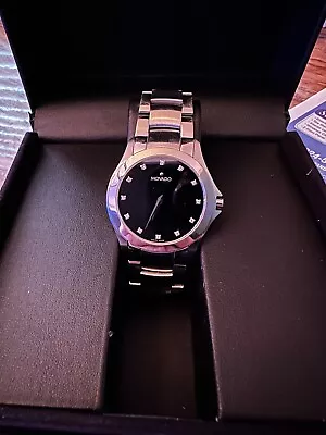 Movado Masino 84 G2 1855 Diamond Black Dial Watch • $250