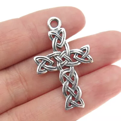 925 Sterling Silver Vintage Celtic Cross Pendant • $34.95