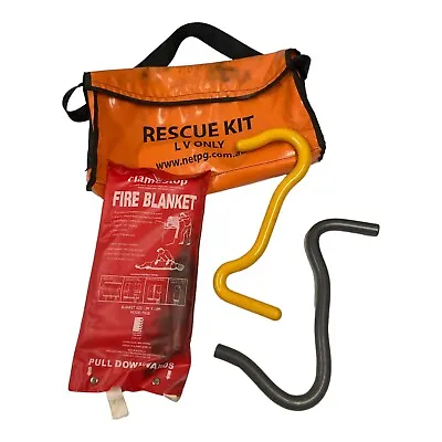 LOW VOLTAGE RESCUE Part KIT 2 X  Hooks /Crooks 1 Fire Blanket 1 Orange Carry Bag • $102.91
