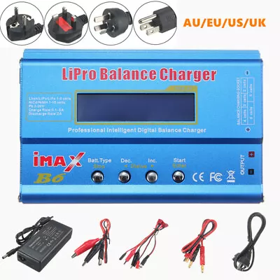 $45.12 • Buy Pro IMAX B6 Lipro NiMh NiCd LCD Digital RC Battery Balance Charger+AC Adapter