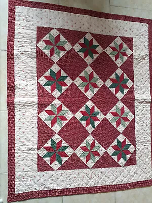 $58 • Buy Handsewn Lone Star Crib Quilt, 48  X 60 , Nicely Done, Great Condition