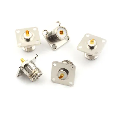 5X UHF Female SO239 Panel Chassis Mount Flange Mount Solder Cup RF ConnectoU F❤❤ • $10.94