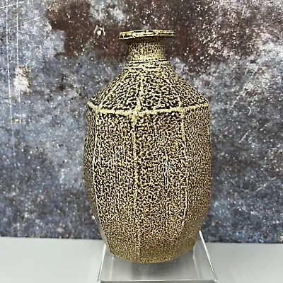 Atsuya HAMADA (1932-1986) Stoneware Salt Glaze Faceted Vase Leach Pottery #1229 • £175