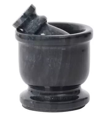 Radicaln Marble Mortar And Pestle Set Black Palm Size 2.5  Handmade Portable • $14.64