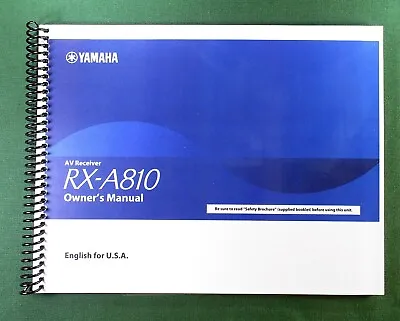 Yamaha RX-A810 Instruction Manual: Full Color 146 Pages & Protective Covers • $26.70