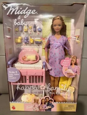 Barbie Happy Family Midge And Baby New In Box 2002 Original Factory Sealed Box.  • $150