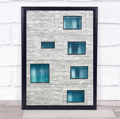£39.99 • Buy Blue Windows Abstract Building Walls Wall Art Print