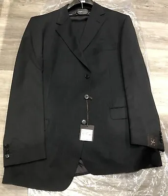 ZEGNA Suit /dark Grey/ White Pinstripes Size 60 Eur New With Tag 100% Genuine • £250