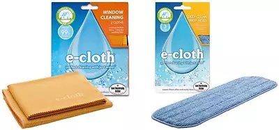 E-Cloth Window Cleaning - 2 Cloths & Deep Clean Mop Head • £21.23