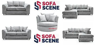 £389 • Buy New Chenille Kensington Fabric Corner Sofa / 3 Seater / 2 Seater / Swivel Chair