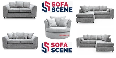 £389 • Buy New Chenille Kensington Fabric Corner Sofa / 3 Seater / 2 Seater / Swivel Chair