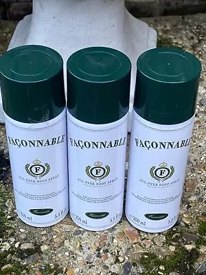 Faconnable All Over Body Spray Deodorant  250ml  X 3 = 750ml Perfumed Spray Men • £14.95