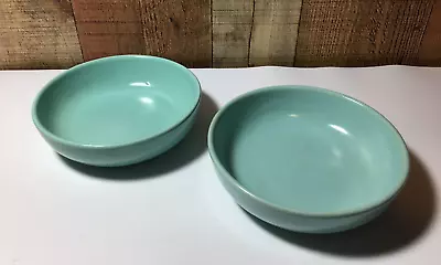 Vintage La Solana Stoneware Set Of 2 Salad Bowls Turquoise Blue 6 1/4  • $20