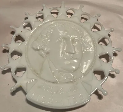 Westmoreland Milk Glass Plate Commemorative George Washington 13 Star Edge • $9.71