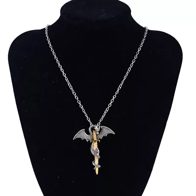 Game Of Thrones Dragon Sword Pendant Necklace Luminous Glow In Dark Jewellery An • £4.25