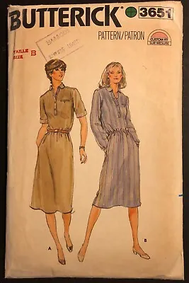 Vintage Sewing Pattern Butterick 3651 70s Pullover Shirt Dress Cut Size 14 • £2.50
