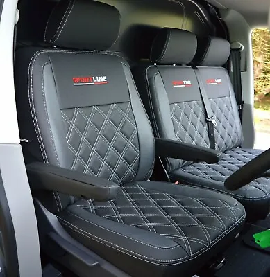 VW Transporter T5 Genuine Fit Sportline Van Seat Covers Black & Modena Diamonds • $472.93