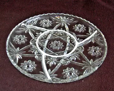 STAR OF DAVID ~ 11  Divided PLATTER W 'SWIR' Sections ~ Vtg Anchor Hocking • $48