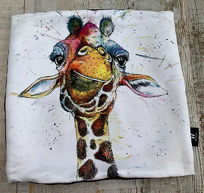 £18 • Buy Wraptious Katherine Williams - Splatter Giraffe Vegan Suede Cushion Cover - VGC