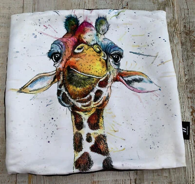 £18 • Buy Wraptious Katherine Williams - Splatter Giraffe Vegan Suede Cushion Cover - VGC