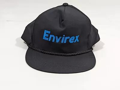 Vintage Envirex Black Rope Snapback Trucker Hat Ball Cap • $9.73