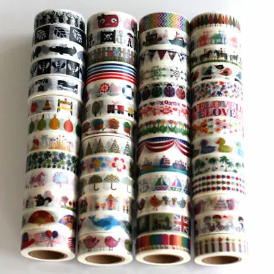£1.89 • Buy Washi Tape Colourful 10 M  Roll Decorative Sticky Paper Masking Tape Adhesive