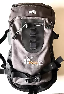 MILLET ROC 22 Backpack BLACK & GRAY Hike Climb Camp RUCKSACK EUC • $54.50