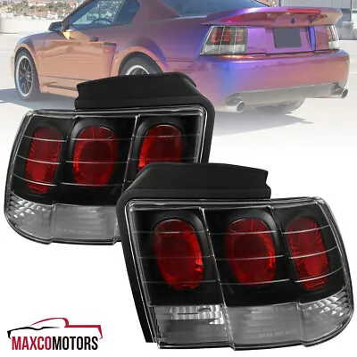 Black Tail Lights Fits 1999-2004 Ford Mustang Rear Brake Lamps Left+Right • $69.74