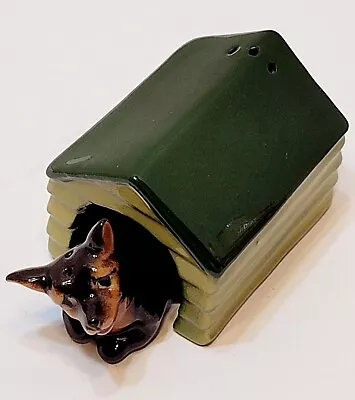 Vintage 1940s Dog In Doghouse Salt Pepper Shakers Ceramic Arts Studio Green • $29.99