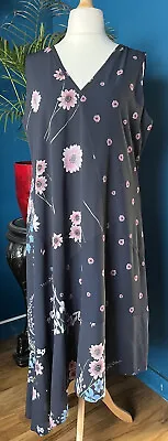 £10.99 • Buy Rocha John Rocha Dress A-Line Floral Navy Ladies Womens Curvy Plus Size 20