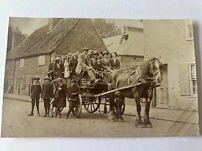 Thanington (Canterbury): Copy Photo Of Wagon Load Of Hop Pickers (early 1900s) • £1.49