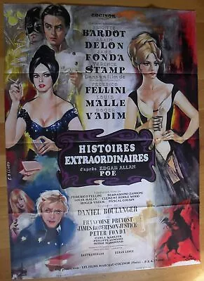 BRIGITTE BARDOT FEDERICO FELLINI Original French Movie Poster'67 Edgar Allan Poe • $70