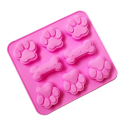 £2.52 • Buy Bones Dog Cat Paws Print Silicone Mould Chocolate Fondant Jelly Ice Cube Mold