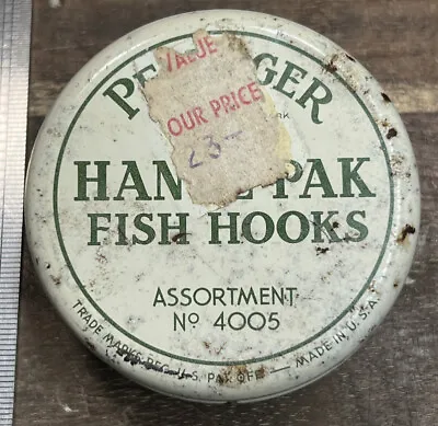 PFLUEGER Hande-Pak Fish Hooks Tin No.4005- Stream & Lake Fishing  Lot - J.Lulu.9 • $9.50