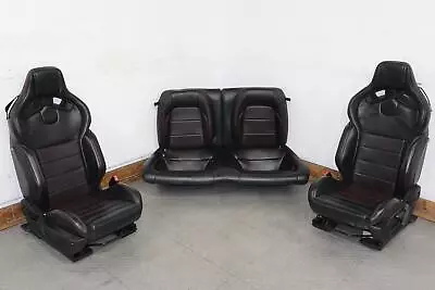 15-17 Mustang GT350 Coupe Katzkin Leather Seats Set (Ebony/Red) Recaro Fronts • $2850